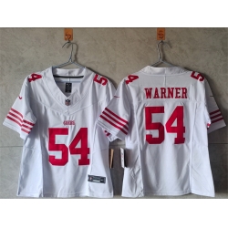 Women San Francisco 49ers 54 Fred Warner White F U S E Vapor Untouchable Stitched Jersey 