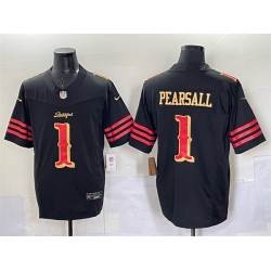 Youth San Francisco 49ers 1 Ricky Pearsall Black 2025 F U S E Rivalries Vapor Limited Stitched Football Jersey