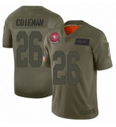 Youth San Francisco 49ers 26 Tevin Coleman Limited Camo 2019 Salute to Service Football Jersey