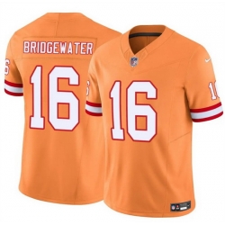Men Tampa Bay Buccaneers 16 Teddy Bridgewater Orange F U S E  Throwback Limited Stitched Jersey