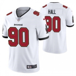 Men Tampa Bay Buccaneers 90 Logan Hall White Vapor Untouchable Limited Stitched Jersey