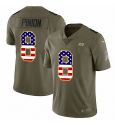 Nike Buccaneers 8 Bradley Pinion Olive USA Flag Men Stitched NFL Limited 2017 Salute To Service Jersey