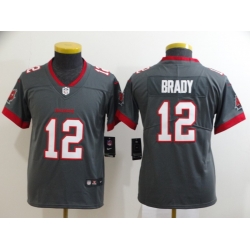 Youth Nike Buccaneers 12 Tom Brady Gray Youth New 2020 Vapor Untouchable Limited Jersey