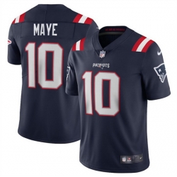 Men New England Patriots 10 Drake Maye Navy 2024 Draft Vapor Limited Stitched Football Jersey