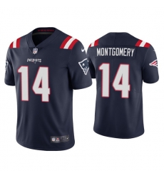 Men New England Patriots 14 Ty Montgomery Navy Vapor Untouchable Limited Stitched Jersey