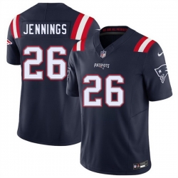 Men New England Patriots 26 Terrell Jennings Navy 2025 F U S E  Vapor Limited Stitched Football Jersey