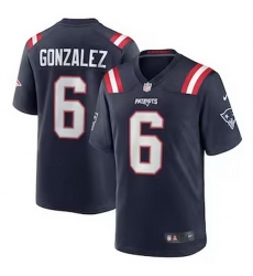 Men New England Patriots 6 Christian Gonzalez Navy Vapor Limited Jersey