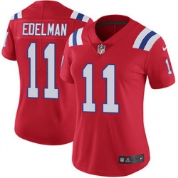 Women New England Patriots 11 Julian Edelman Red Vapor Untouchable Stitched Jersey