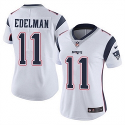 Women New England Patriots 11 Julian Edelman White Vapor Untouchable Stitched Jersey