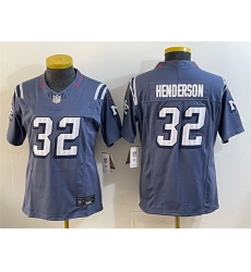 Women New England Patriots 32 TreVeyon Henderson 2025  Rivalries Stitched Football Jersey 