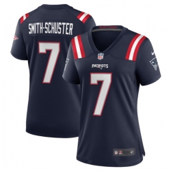 Women New England Patriots 7 JuJu Smith Schuster Navy Stitched Game Jersey