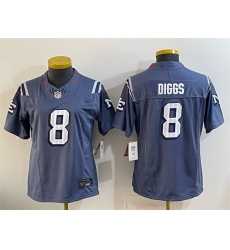 Women New England Patriots 8 Stefon Diggs 2025  Rivalries Stitched Football Jersey