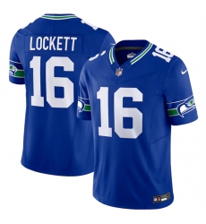 Men Seattle Seahawks 16 Tyler Lockett Royal 2023 F U S E  Vapor Limited Throwback Stitched Jersey