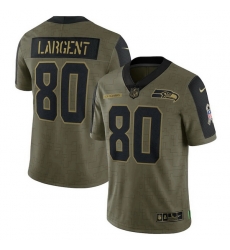 Men's Seattle Seahawks Steve Largent Nike Olive 2021 Salute To Service Retired Player Limited Jersey