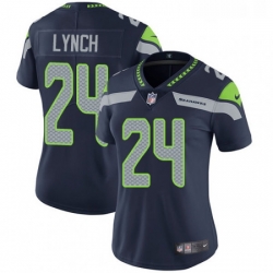 Womens Nike Seattle Seahawks 24 Marshawn Lynch Steel Blue Team Color Vapor Untouchable Limited Player NFL Jersey