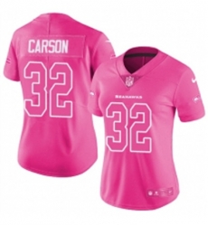 Womens Nike Seattle Seahawks 32 Chris Carson Limited Pink Rush Fashion NFL Jersey