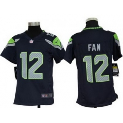 Youth Nike Seattle Seahawks 12# Fan Blue Nike NFL Jerseys