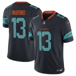 Men Miami Dolphins 13 Dan Marino Black 2025 F U S E Rivalries Vapor Limited Stitched Football Jersey