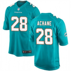 Men Miami Dolphins 28 De 27Von Achane Aqua Stitched Game Jersey