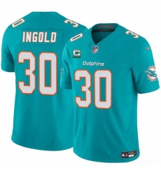 Men Miami Dolphins 30 Alec Ingold Aqua 2025 F U S E  With 3 Star C Patch Vapor Limited Stitched Football Jersey