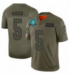 Men Miami Dolphins 5 Jake Rudock Limited Camo 2019 Salute to Service Football Jersey