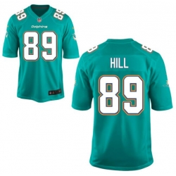 Men Miami Dolphins Julian hill #89 Aqua Stitched Vapor Limited Jersey