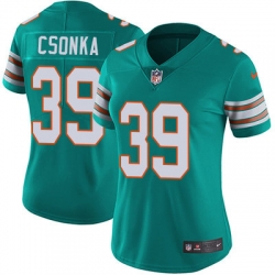 Nike Dolphins #39 Larry Csonka Aqua Green Alternate Womens Stitched NFL Vapor Untouchable Limited Jersey