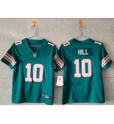 Women Miami Dolphins 10 Tyreek Hill Aqua Alternate F U S E Vapor Untouchable Stitched Jersey 
