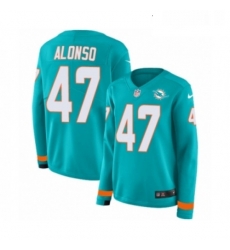 Womens Nike Miami Dolphins 47 Kiko Alonso Limited Aqua Therma Long Sleeve NFL Jersey