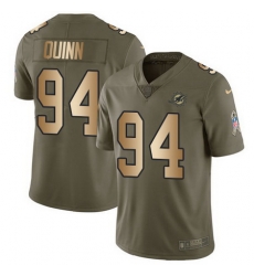 Nike Dolphins #94 Robert Quinn Olive Gold Youth Stitched NFL Limited 2017 Salute to Service Jersey