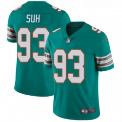 Youth Nike Miami Dolphins 93 Ndamukong Suh Elite Aqua Green Alternate NFL Jersey