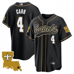 Men New Orleans Saints 4 Derek Carr Black 1987 Legacy Cool Base Stitched Baseball Jersey