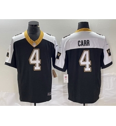 Men New Orleans Saints 4 Derek Carr Black White 2023 F U S E  1987 Legacy Vapor Stitched Jersey