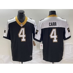 Men New Orleans Saints 4 Derek Carr Black White 2023 F U S E  1987 Legacy Vapor Stitched Jersey