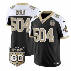 Men New Orleans Saints  504 Nola Black Alternate F U S E  60th Anniversary Patch Vapor Limited Stitched Football Jersey