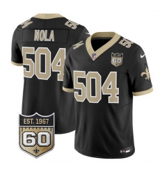 Men New Orleans Saints 504 Nola Black F U S E 60th Anniversary Patch Vapor Limited Stitched Football Jersey Men New Orleans Saints 504 Nola Black F U S E 60th Anniversary Patch Vapor Limited Stitched Football Jersey