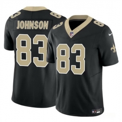 Men New Orleans Saints 83 Juwan Johnson Black 2023 F U S E  Vapor Untouchable Limited Stitched Jersey