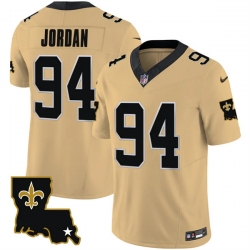 Men New Orleans Saints 94 Cameron Jordan Gold 2023 F U S E  1987 Legacy Vapor Stitched Jersey