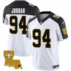 Men New Orleans Saints 94 Cameron Jordan White Black 2023 F U S E  1987 Legacy Vapor Stitched Jerseys