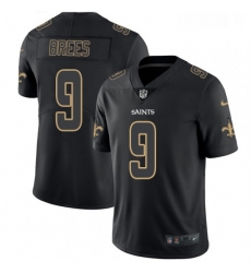 Mens Nike New Orleans Saints 9 Drew Brees Limited Black Rush Impact NFL Jersey