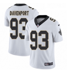 Mens Nike New Orleans Saints 93 Marcus Davenport White Vapor Untouchable Limited Player NFL Jersey