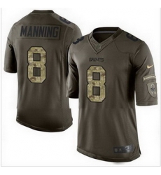 Nike New Orleans Saints #8 Archie Manning Green Mens Stitched NFL Limited Salute to Service Jersey