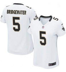 Womens Nike New Orleans Saints 5 Teddy Bridgewater Game White NFL Jersey