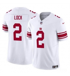 Men New York Giants 2 Drew Lock White 2023 F U S E  Vapor Untouchable Limited Stitched Jersey