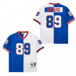 Men New York Giants Mark Bavaro #89 White Blue Split Stitched Football Jersey