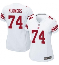 Nike Giants #74 Ereck Flowers White Womens Stitched NFL Elite Jersey