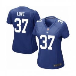 Women York Giants #37 Julian Love Blue Vapor Untouchable Limited Player Football Jersey