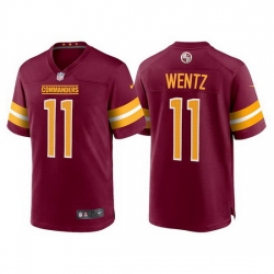 Men Washington Commanders 11 Carson Wentz 2022 Burgundy Game Stitched jersey