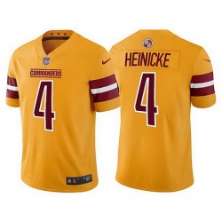 Men Washington Commanders 4 Taylor Heinicke Gold Vapor Untouchable Stitched Football jersey