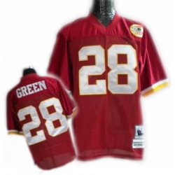 MitchellandNess Washington Redskins 28 GREEN Authentic Throwback Jersey red